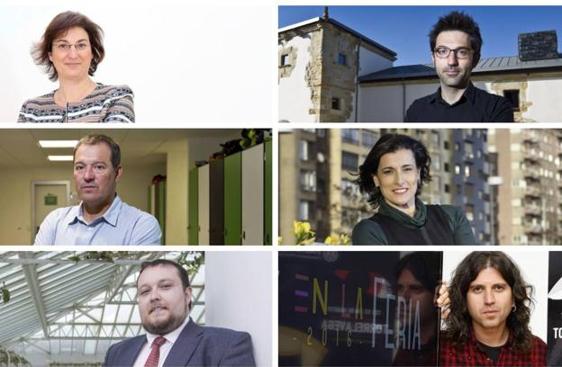 De izquierda a derecha y de arriba a abajo, Pilar Fatas, Marcos Díaz, Ángel Viadero, Gema Igual, Rubén Gómez y Rulo./DM .