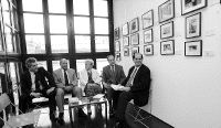 Justo Barreda, director general de Cultura, e integrantes del jurado, ayer en la Fundación. / M. DE LAS CUEVAS/