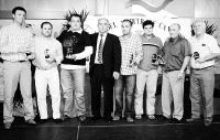 Los premiados en la fiesta anual del Comité Territorial de Árbitros./