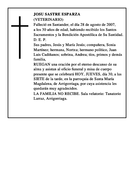 JOSU SASTRE ESPARZA
