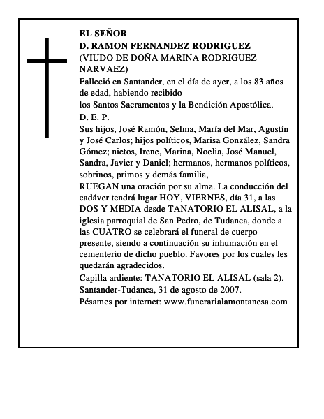 D. RAMON FERNANDEZ RODRIGUEZ