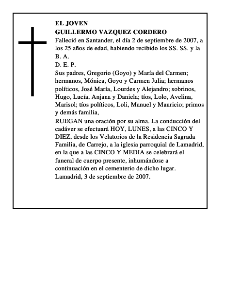 GUILLERMO VAZQUEZ CORDERO