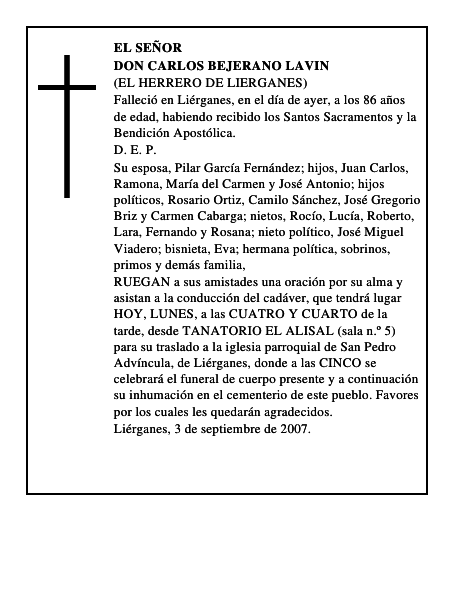 DON CARLOS BEJERANO LAVIN