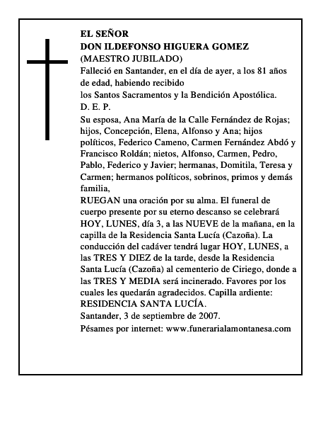DON ILDEFONSO HIGUERA GOMEZ