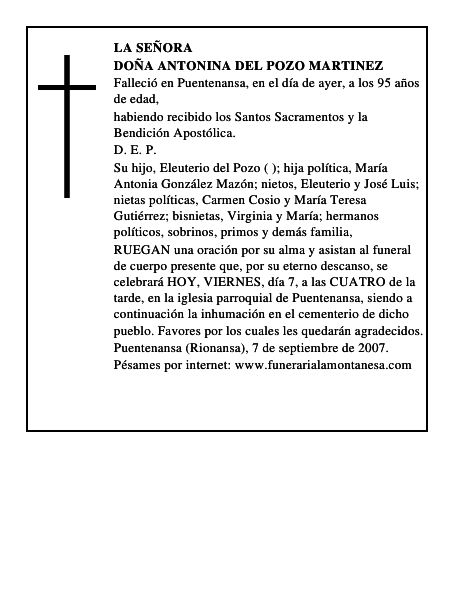 DOÑA ANTONINA DEL POZO MARTINEZ