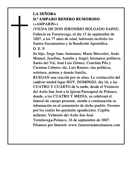 D.ª AMPARO RENERO RUMOROSO
