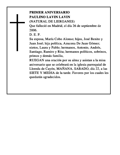 PAULINO LAVIN LAVIN