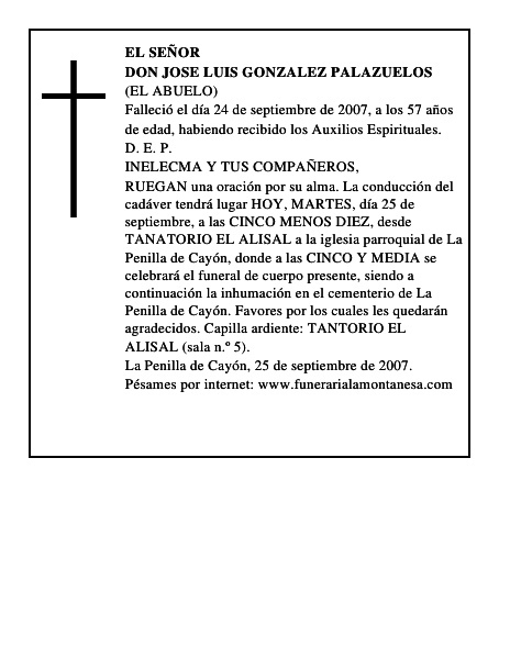 DON JOSE LUIS GONZALEZ PALAZUELOS