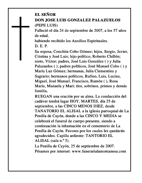 DON JOSE LUIS GONZALEZ PALAZUELOS