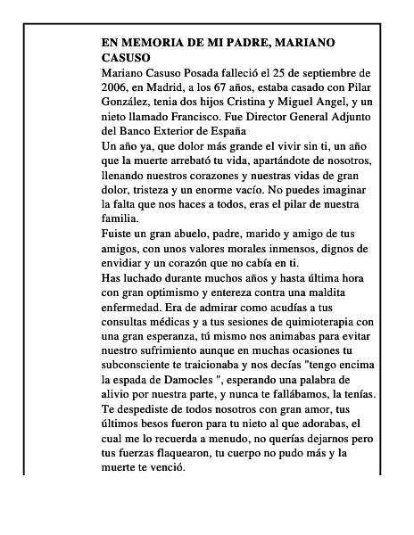 En memoria de mi padre, Mariano Casuso