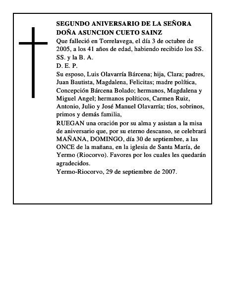 DOÑA ASUNCION CUETO SAINZ