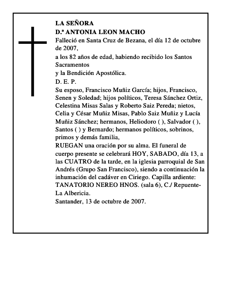 D.ª ANTONIA LEON MACHO