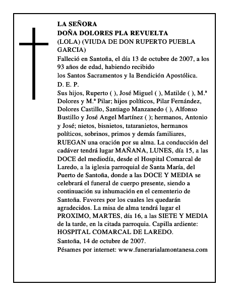 DOÑA DOLORES PLA REVUELTA