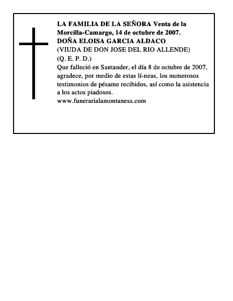 DOÑA ELOISA GARCIA ALDACO