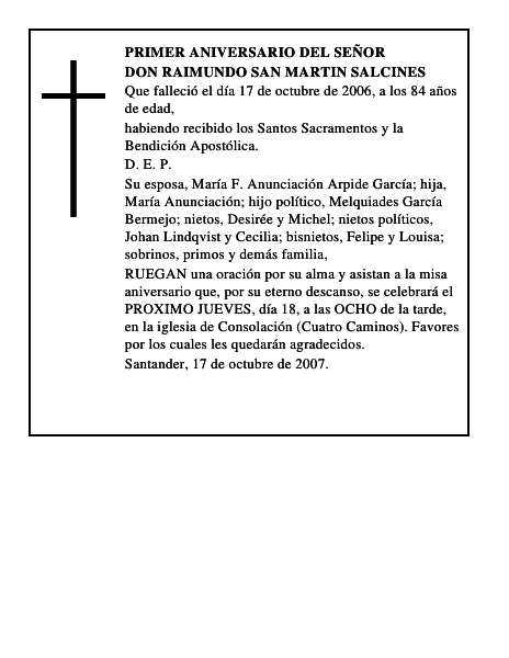 DON RAIMUNDO SAN MARTIN SALCINES