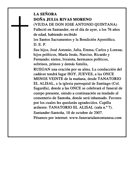 DOÑA JULIA RIVAS MORENO