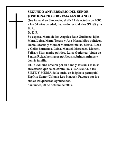 JOSE IGNACIO SOBREMAZAS BLANCO