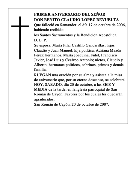 DON BENITO CLAUDIO LOPEZ REVUELTA