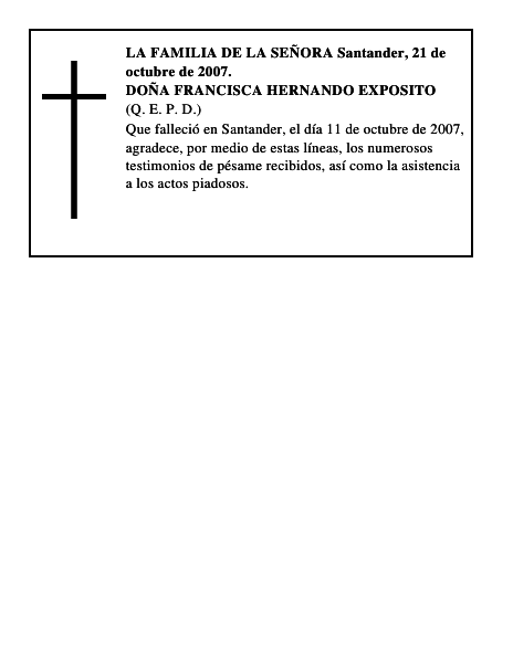 DOÑA FRANCISCA HERNANDO EXPOSITO