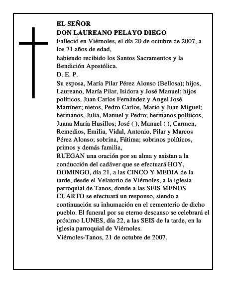 DON LAUREANO PELAYO DIEGO