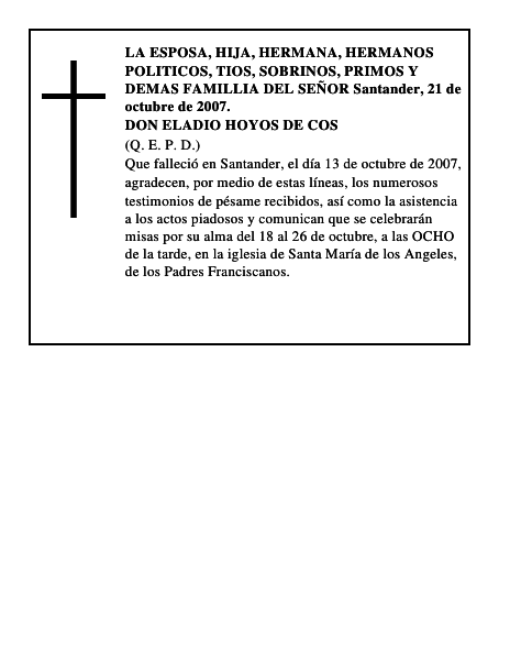 DON ELADIO HOYOS DE COS