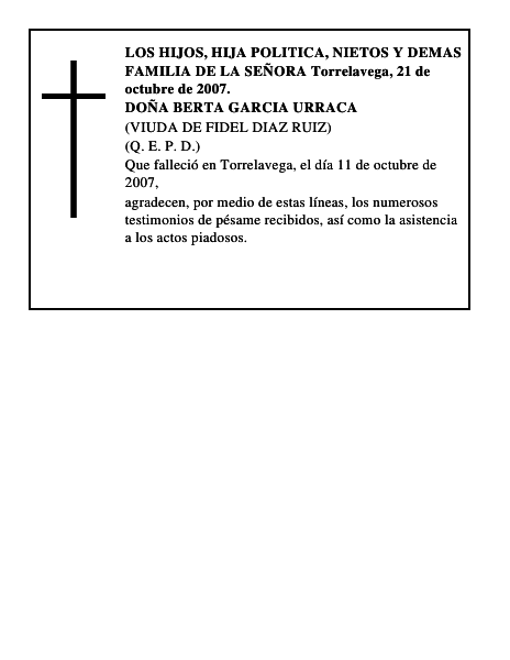 DOÑA BERTA GARCIA URRACA
