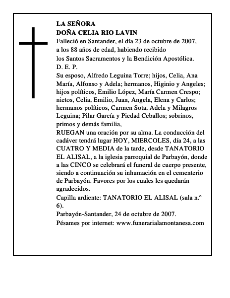 DOÑA CELIA RIO LAVIN