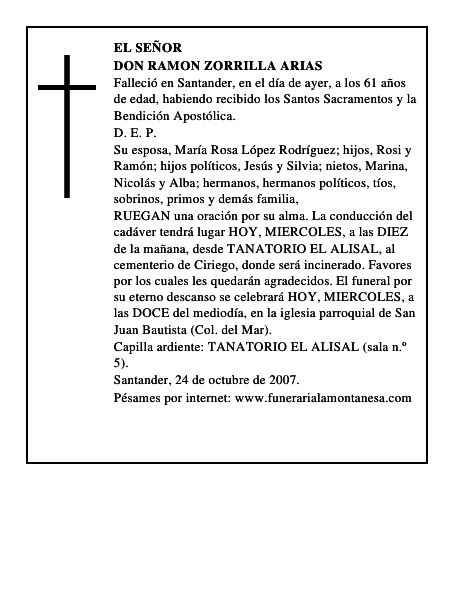 DON RAMON ZORRILLA ARIAS