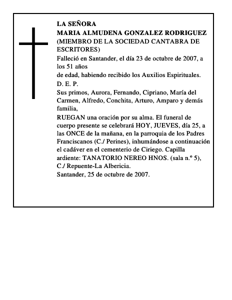 MARIA ALMUDENA GONZALEZ RODRIGUEZ