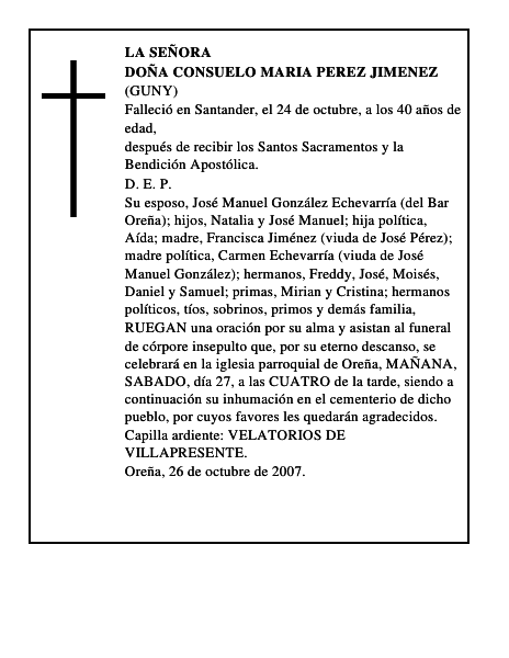 DOÑA CONSUELO MARIA PEREZ JIMENEZ