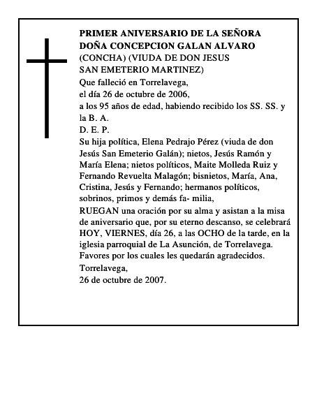 DOÑA CONCEPCION GALAN ALVARO