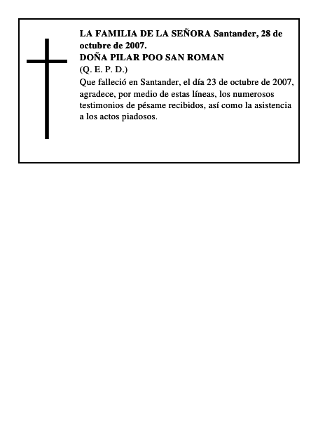 DOÑA PILAR POO SAN ROMAN