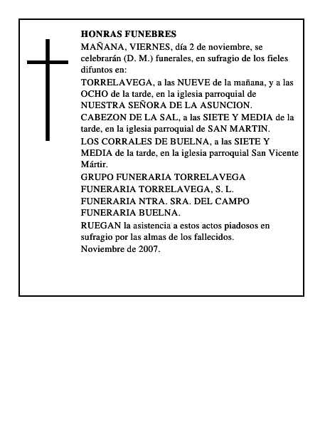 HONRAS FUNEBRES