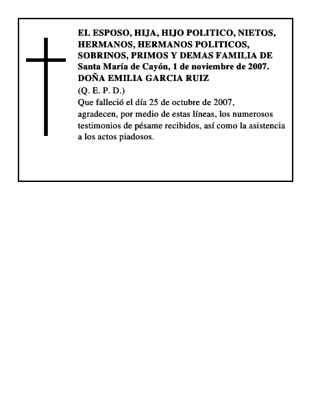 DOÑA EMILIA GARCIA RUIZ