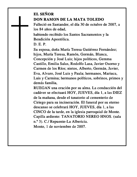 DON RAMON DE LA MATA TOLEDO