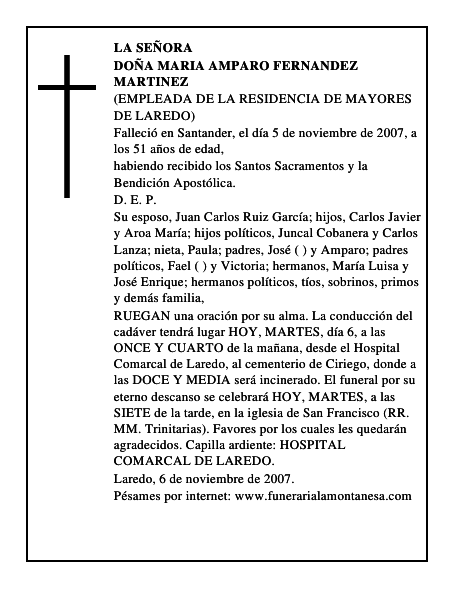 DOÑA MARIA AMPARO FERNANDEZ MARTINEZ