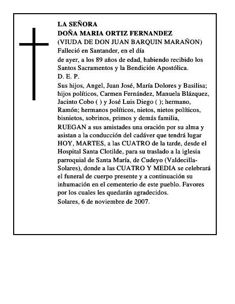 DOÑA MARIA ORTIZ FERNANDEZ