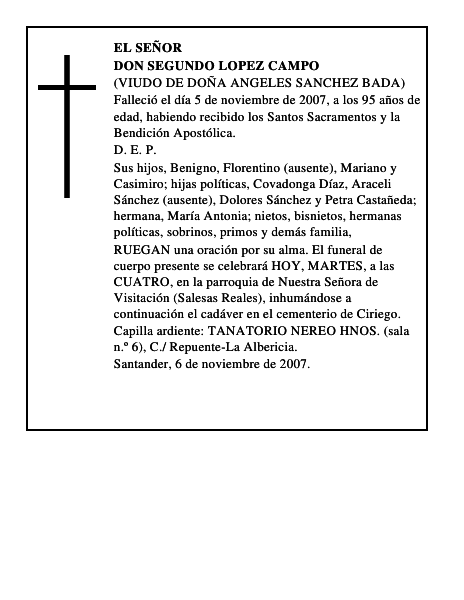 DON SEGUNDO LOPEZ CAMPO
