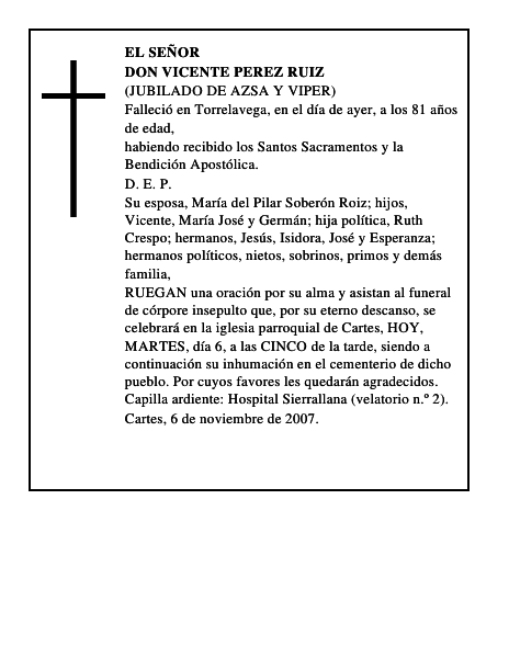 DON VICENTE PEREZ RUIZ
