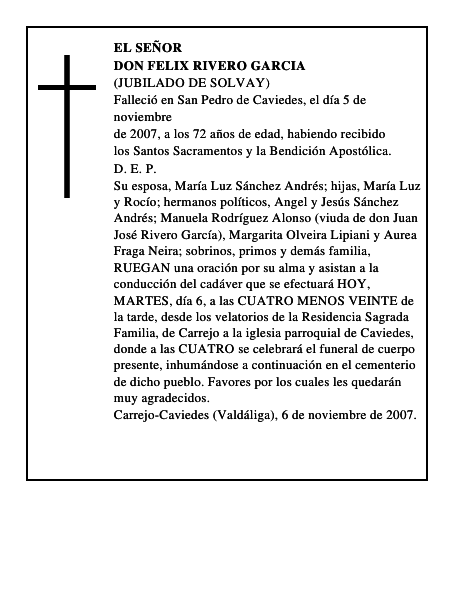 DON FELIX RIVERO GARCIA
