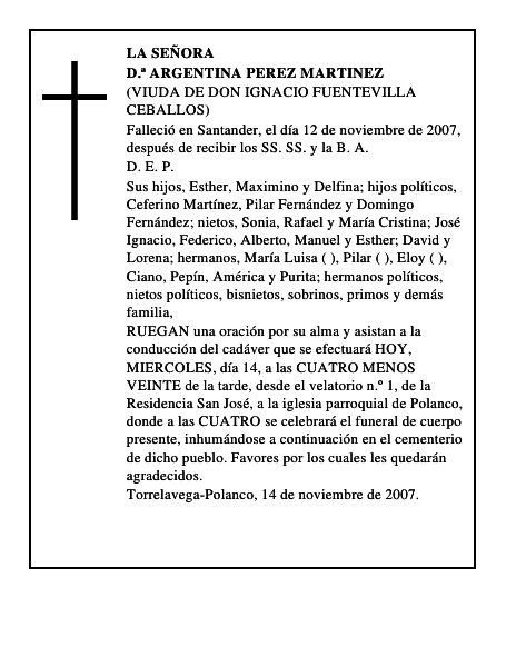 D.ª ARGENTINA PEREZ MARTINEZ