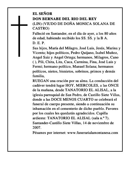 DON BERNABE DEL RIO DEL REY