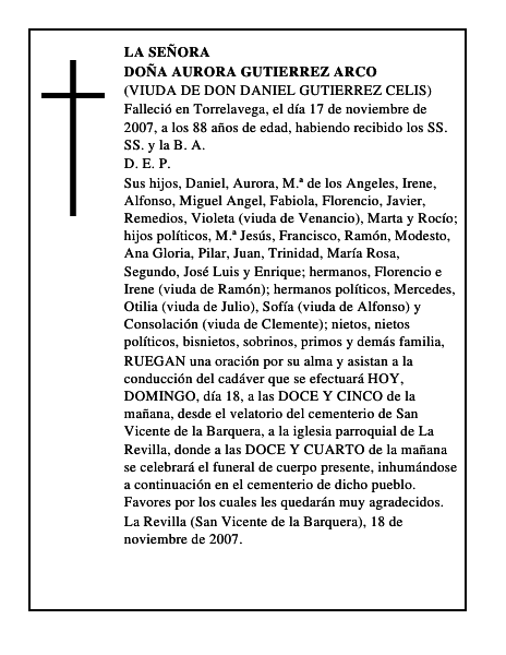 DOÑA AURORA GUTIERREZ ARCO