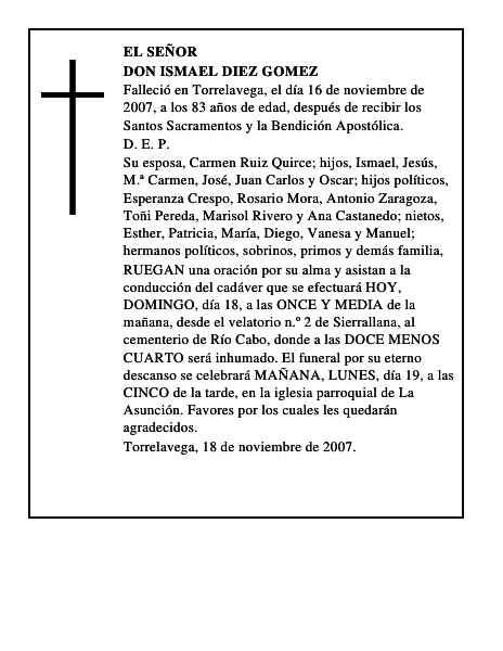 DON ISMAEL DIEZ GOMEZ