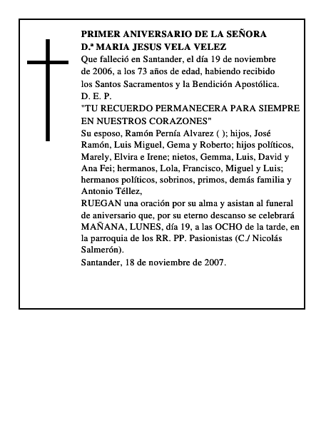 D.ª MARIA JESUS VELA VELEZ