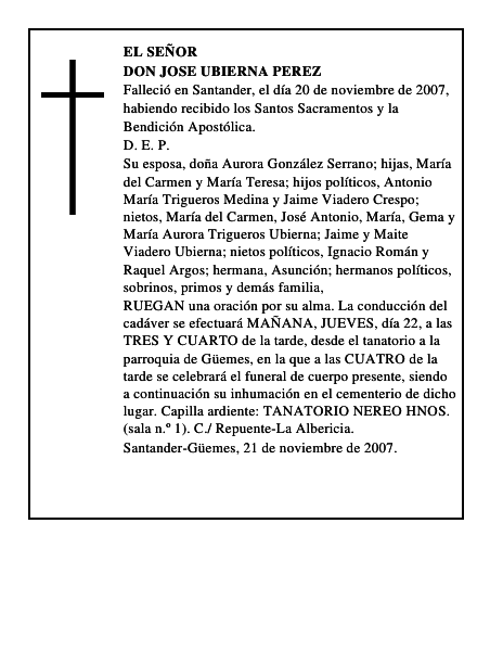DON JOSE UBIERNA PEREZ