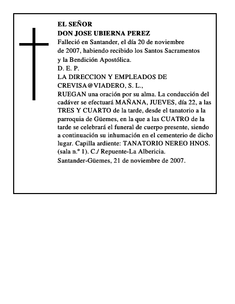 DON JOSE UBIERNA PEREZ