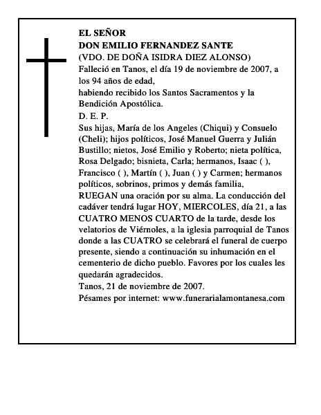 DON EMILIO FERNANDEZ SANTE