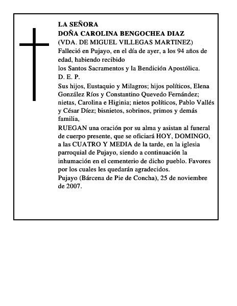 DOÑA CAROLINA BENGOCHEA DIAZ
