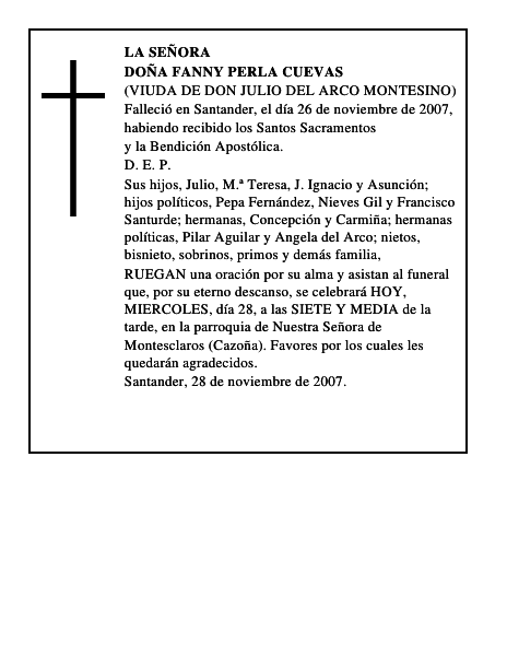DOÑA FANNY PERLA CUEVAS